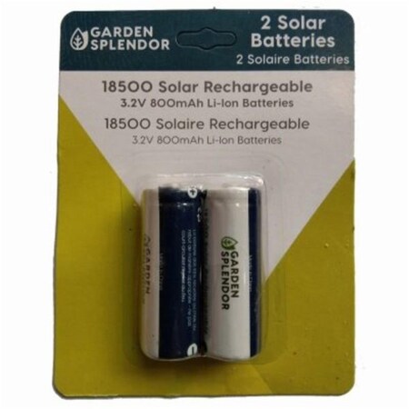 Data Processorme Solar 18500 Rechargeable Batteries, 2PK DA3856660